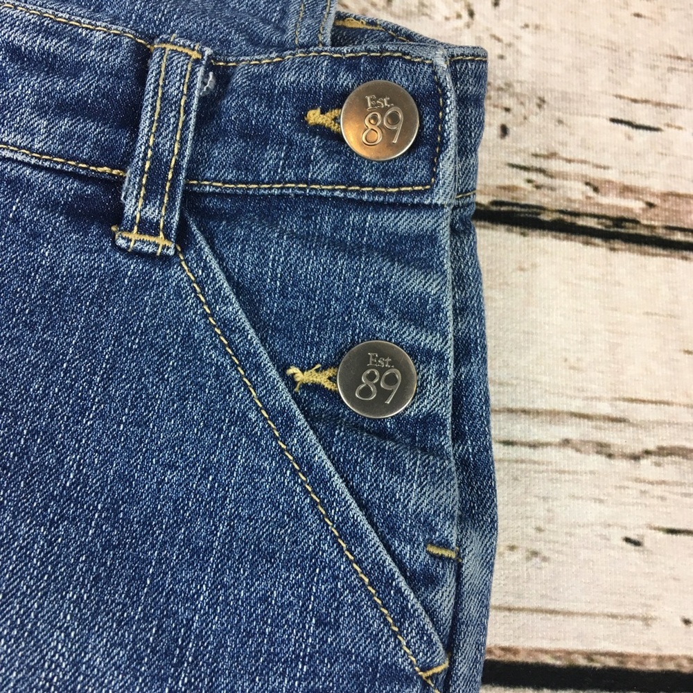 Children’s Place Denim Overalls Shorts Jean Sz 12 - Picture 4 of 10
